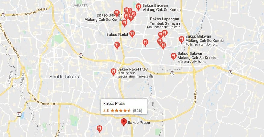 hunting kuliner di jaktim via googlemaps