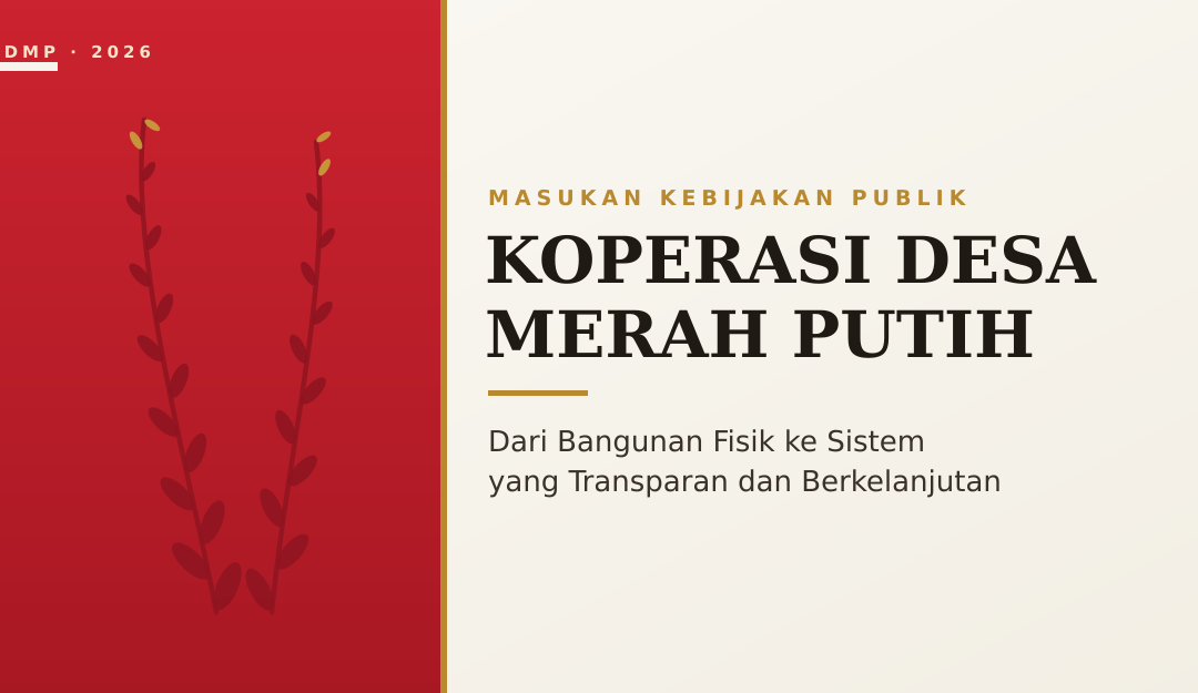 Koperasi Desa Merah Putih: Saatnya Beralih dari Bangunan Fisik ke Sistem yang Transparan dan Berkelanjutan